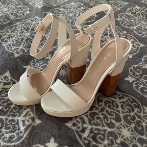 Aldo White block heels